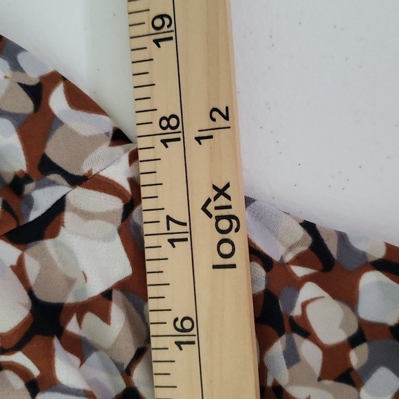 Y2k Retro Bodycon Midi Dress Medium Brown Tan Cowl Neck 3/4 Sleeve Office Career - Picture 9 of 12